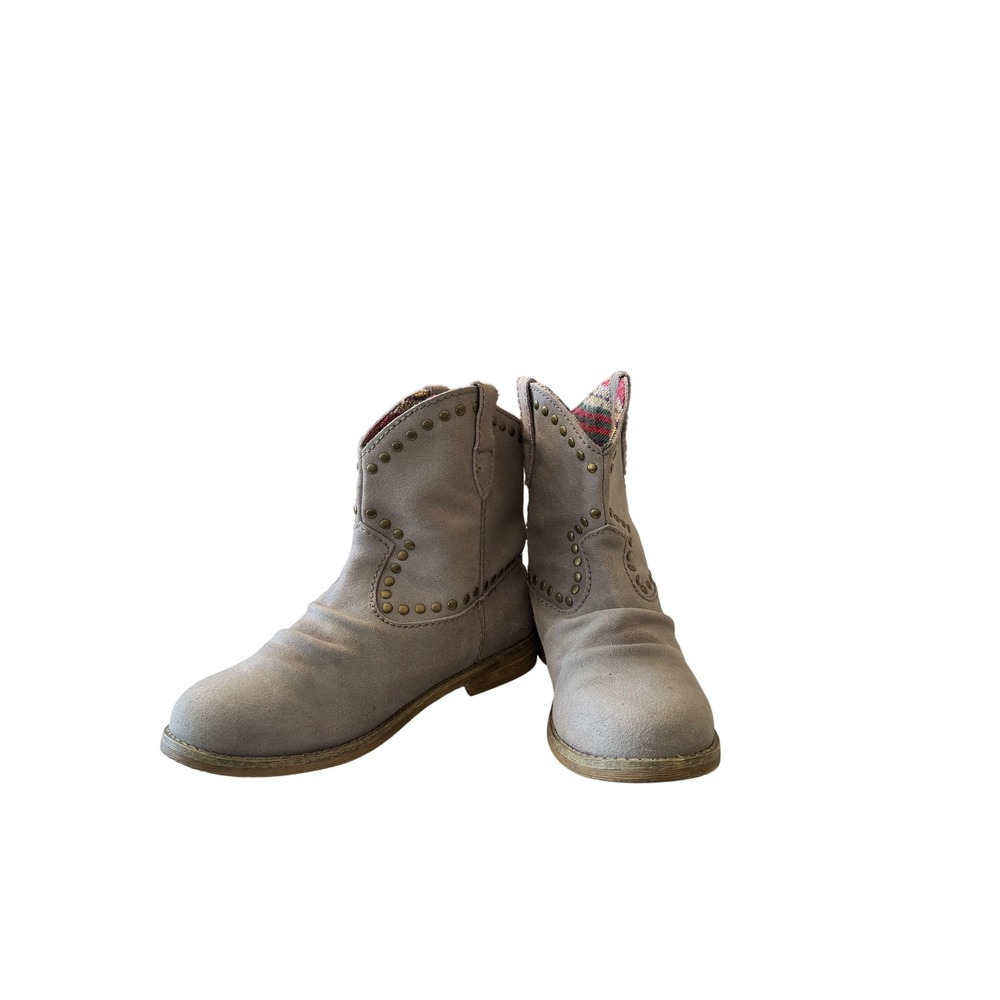 Blowfish Malibu Women Taupe Studded Western Boho Slouchy Ankle Booties 6.5
